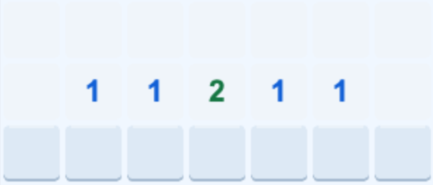 Read the clues: 1–2–1: flag directly below the two 1s; the cell below the 2 is safe.