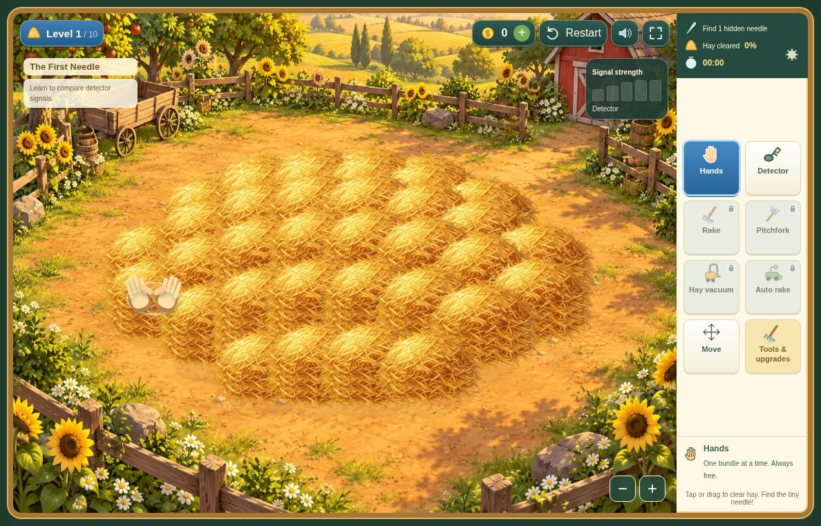 Needle in a Haystack Level 1 with Hands and Detector available